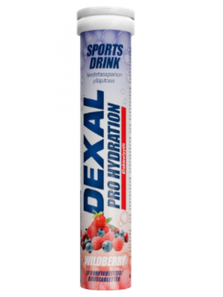 Шипучие таблетки для приготовления спортивного напитка Dexal Pro Hydration Wildberry 18шт