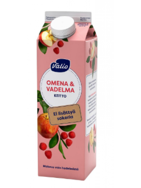 Яблочно-малиновый кисель Valio omena-vadelma 1л без добавления сахара, без подсластителей