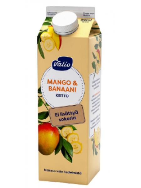 Кисель манго-банан Valio mango-banaani 1л без добавления сахара, без подсластителей