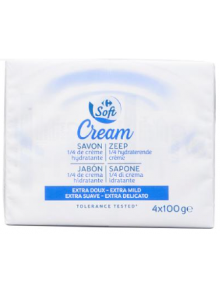 Мыло кусковое Carrefour Soft Cream Soap saippua 4x100г