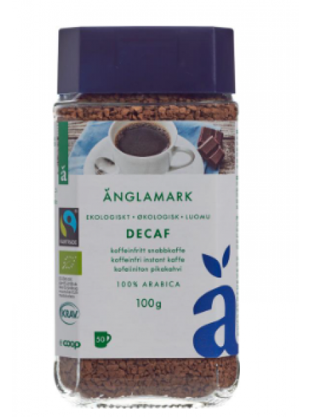 Растворимый органический кофе Änglamark Decaf 100г без кофеина