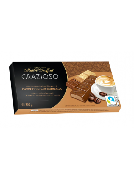 Шоколад Maitre Truffout milk chocolate with cappuccino 8x12,5г