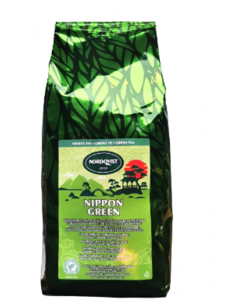 Зеленый листовой чай Nordqvist Nippon Green 1кг со вкусом клубники, лимона, ванили