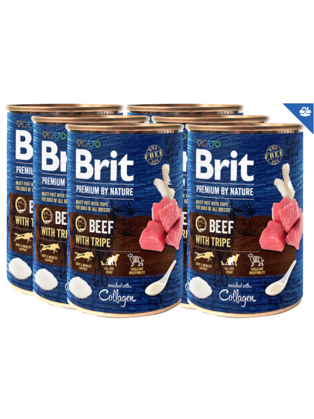 Влажный корм для собак Brit Premium by Nature 400 г 6 упаковок из крупного рогатого скота