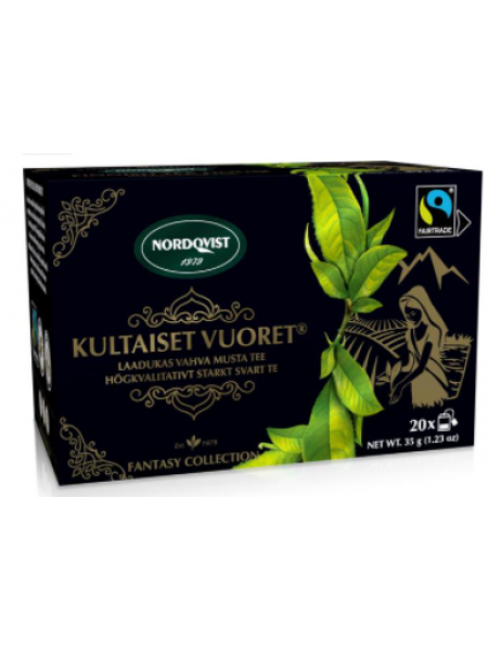 Черный чай в пакетиках Nordqvist Kultaiset Vuoret 20 X 1,75г