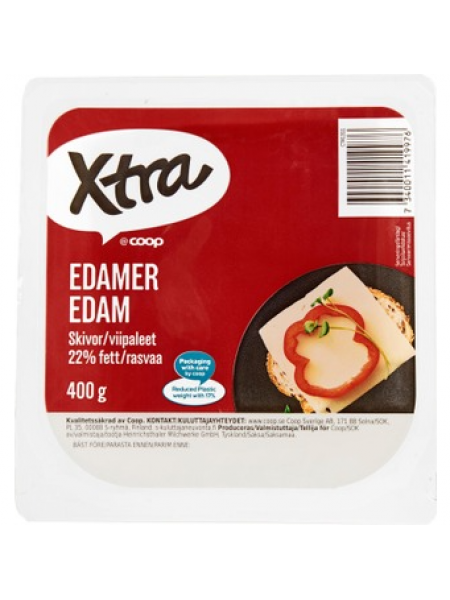Сыр в нарезке X-tra Edam 22% 400г