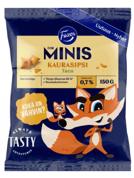 Овсяные чипсы Fazer for Minis Kaurasipsi Taco 150г