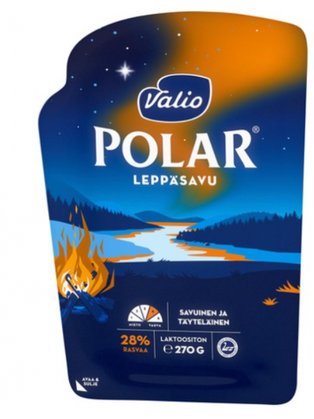 Сыр копченый Valio Polar Leppäsavu 270г в нарезке