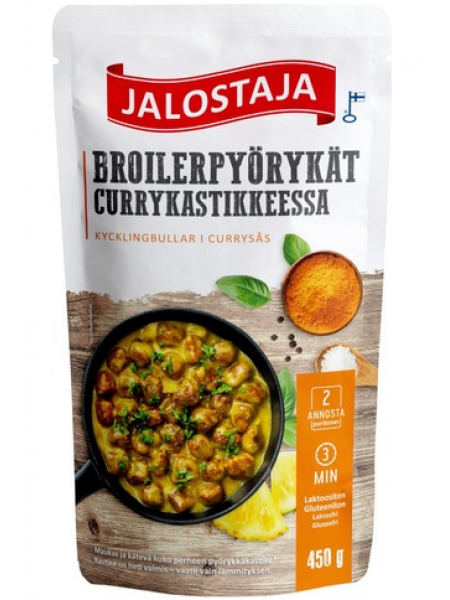Фрикадельки в соусе карри Jalostaja Broilerpyörykät Currykastikkeessa 450г