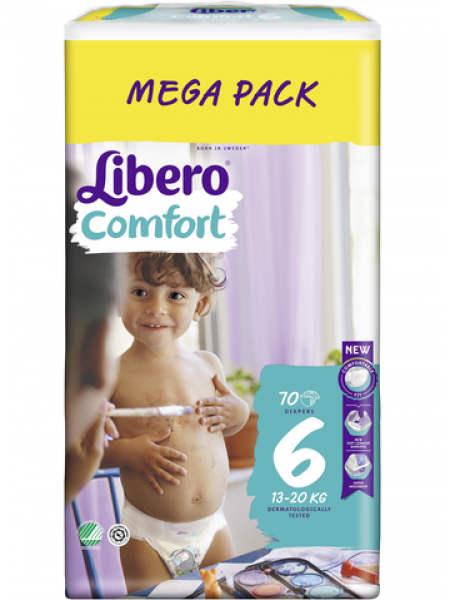 Подгузник Libero Comfort Mega Pack размер 6, 13-20 кг, 70 шт