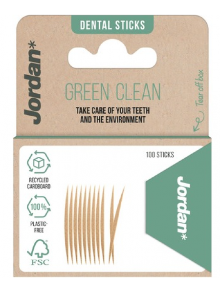 Деревянные зубочистки Jordan Green Clean 100шт
