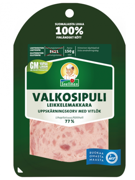Колбаса с чесноком Snellman Valkosipulileikkele makkara150г в нарезке