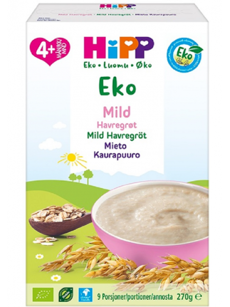Детская овсяная каша HiPP Luomu Mieto Kaurapuuro 8 порций 270г с 4 месяцев